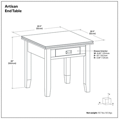 Artisan - End Table - Russet Brown