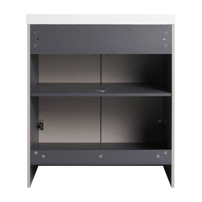 Contemporary Freestanding Bathroom Vanity With Resin Sink & Soft-Close Cabinet Doors