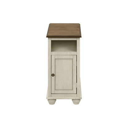 Accent End Table, Storage, Traditional - White
