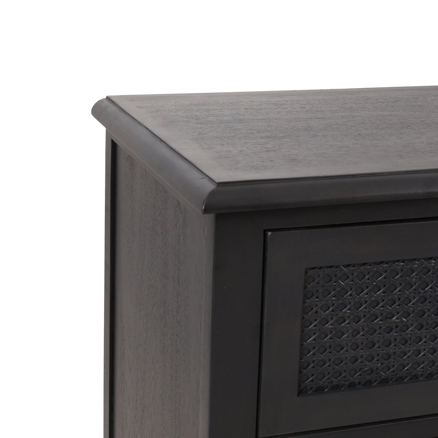 Newell Cane 3 Drawer Dresser - Dark Gray