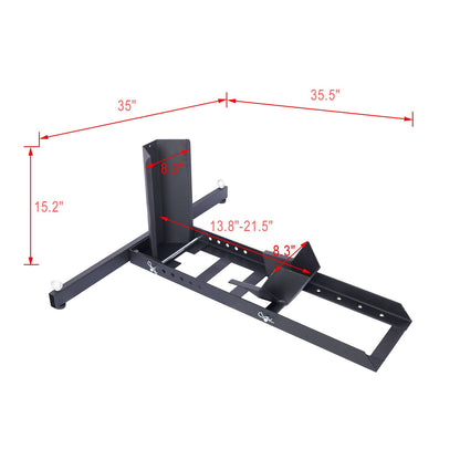 Heavy Duty Adjustable Motorcycle Stand / Wheel Chock 1800 Lb Capacity - Black