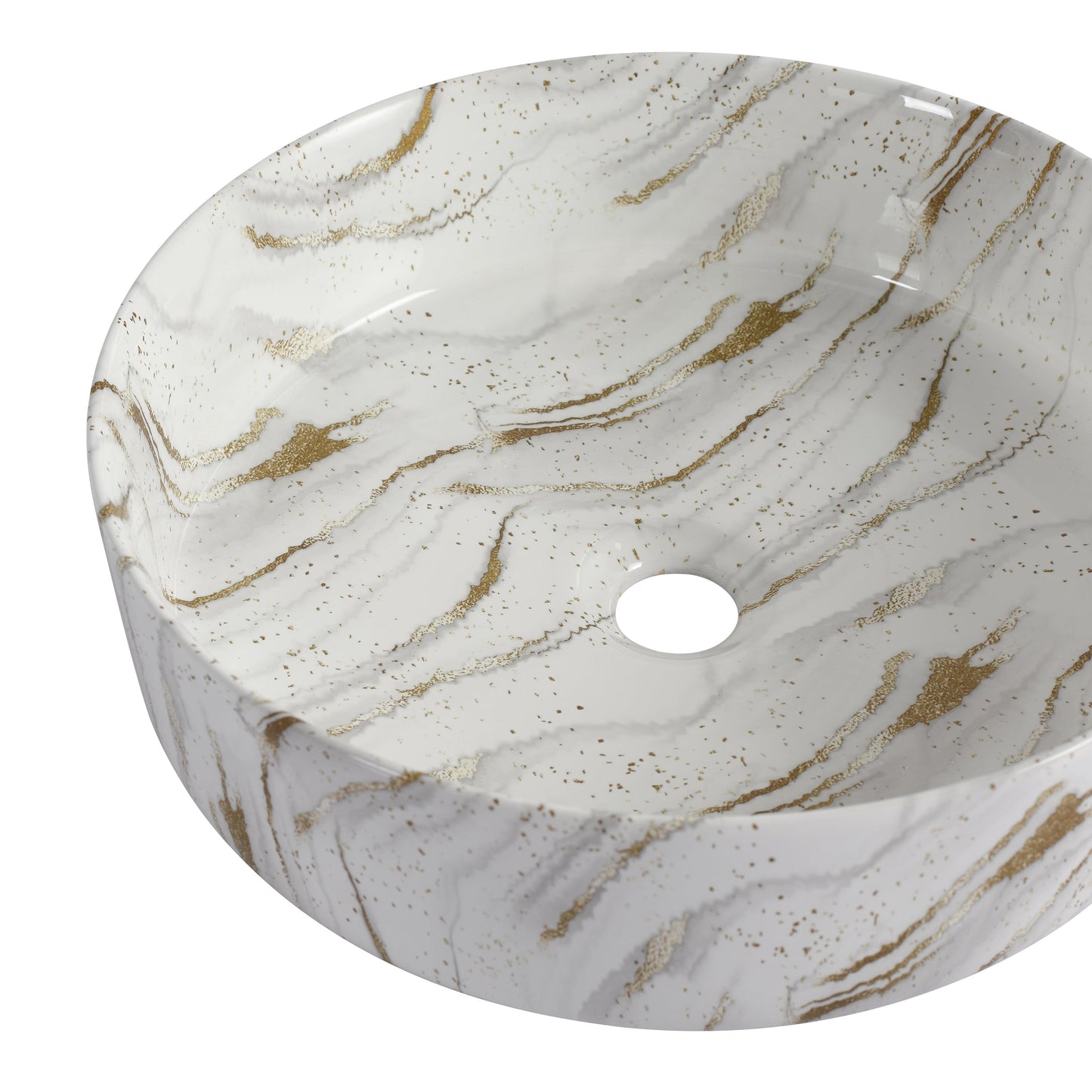 Ceramic Round Above Counter Bathroom Sink Art Basin