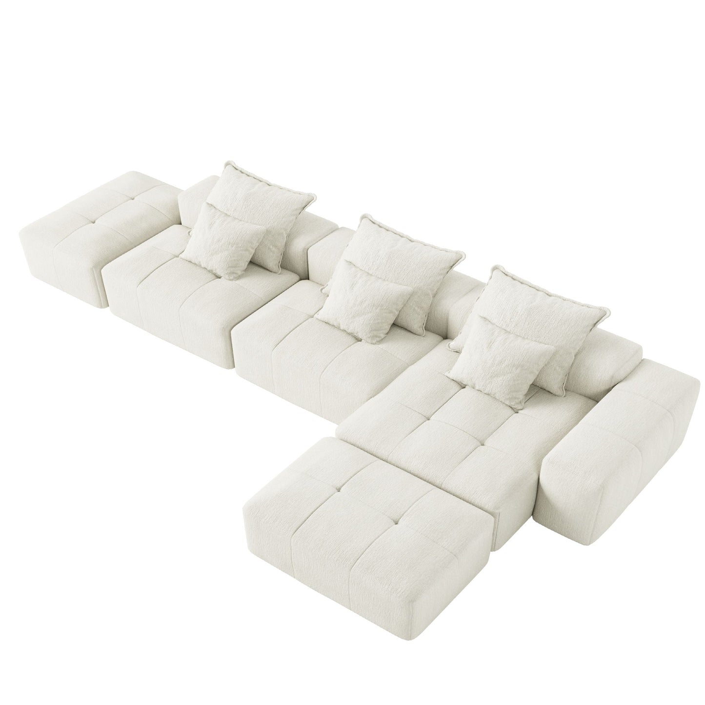 Modern Oversized DIY Combination Modular Sectional Sofa With Pillows