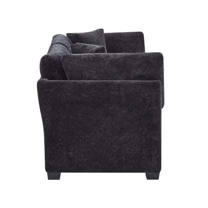 83.50" Modern Flared Arms Sofa (Black)