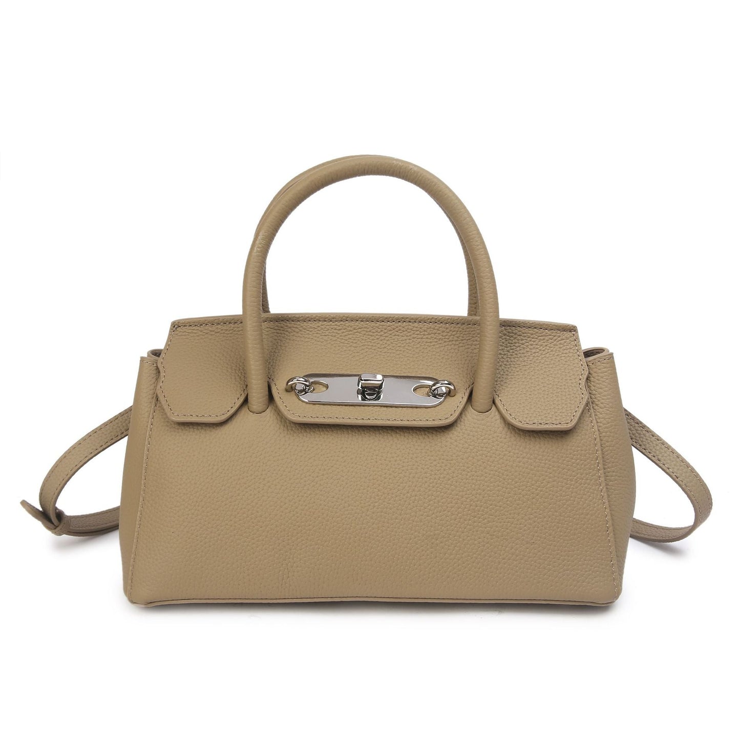 Baidi Leather Women's Bag 2025 New Platinum Bag, Premium Kelly Bag, Top Layer Cowhide Handbag, Shoulder And Crossbody Bag