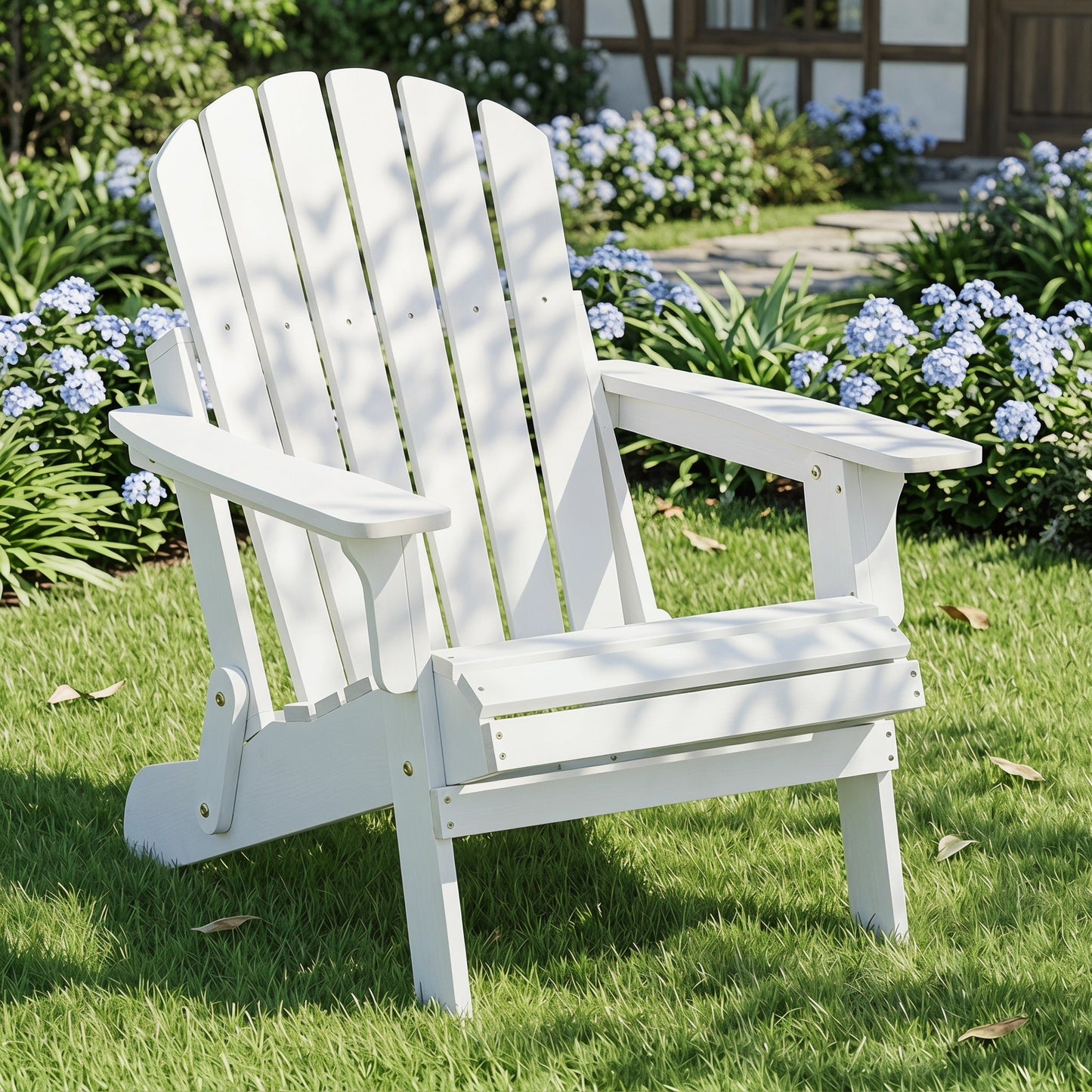 Oversize Wooden Outdoor Folding Adirondack Chair