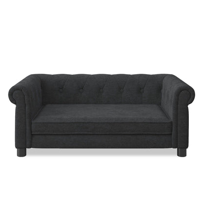 Modern Elegant Rectangle Pet Bed, Durable Elevated Dog Sofa