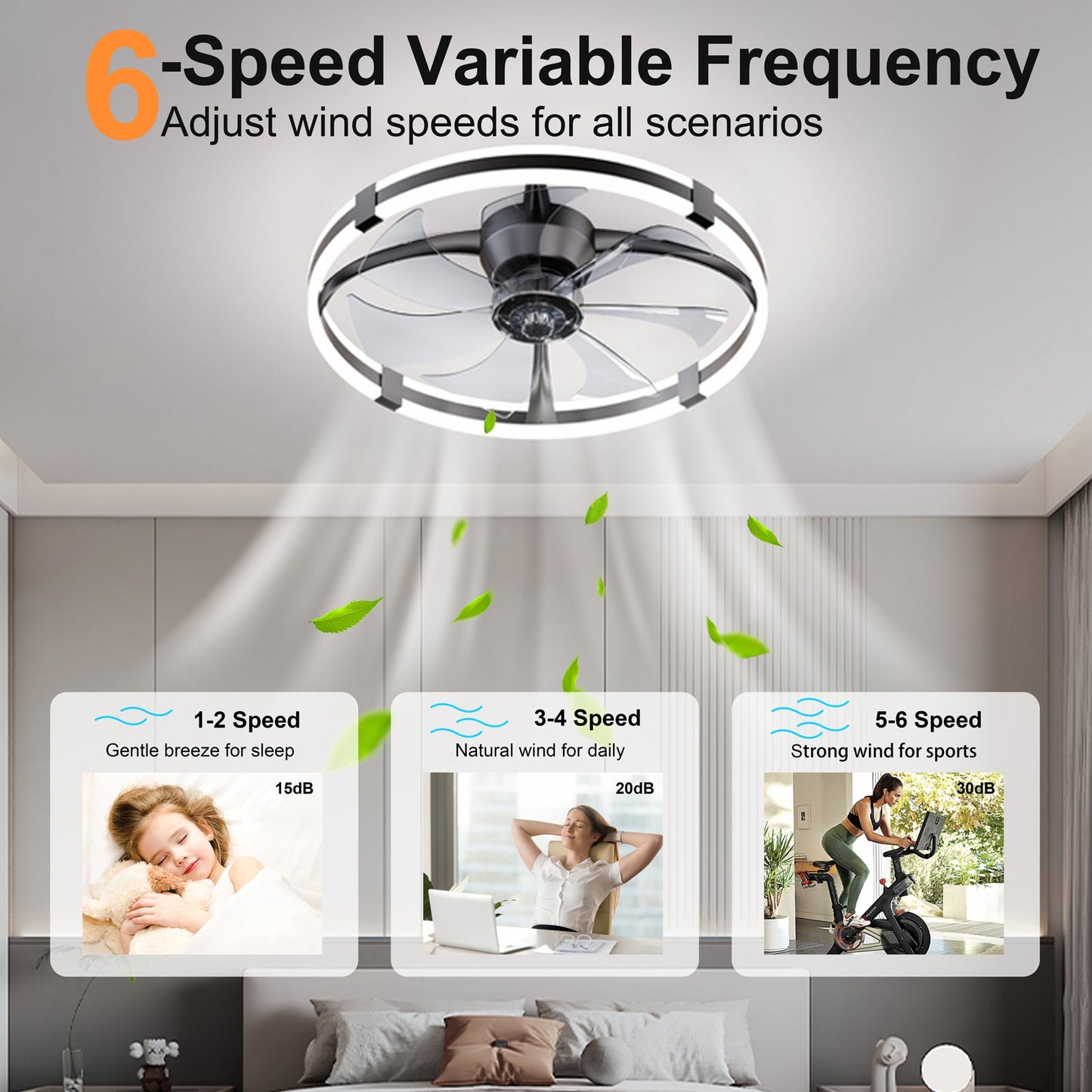 23.6'' LED Ceiling Fan Light with Remote and DC Motor