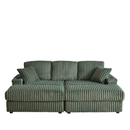 3 Seater Sofa With 2 Ottomans For Living Room