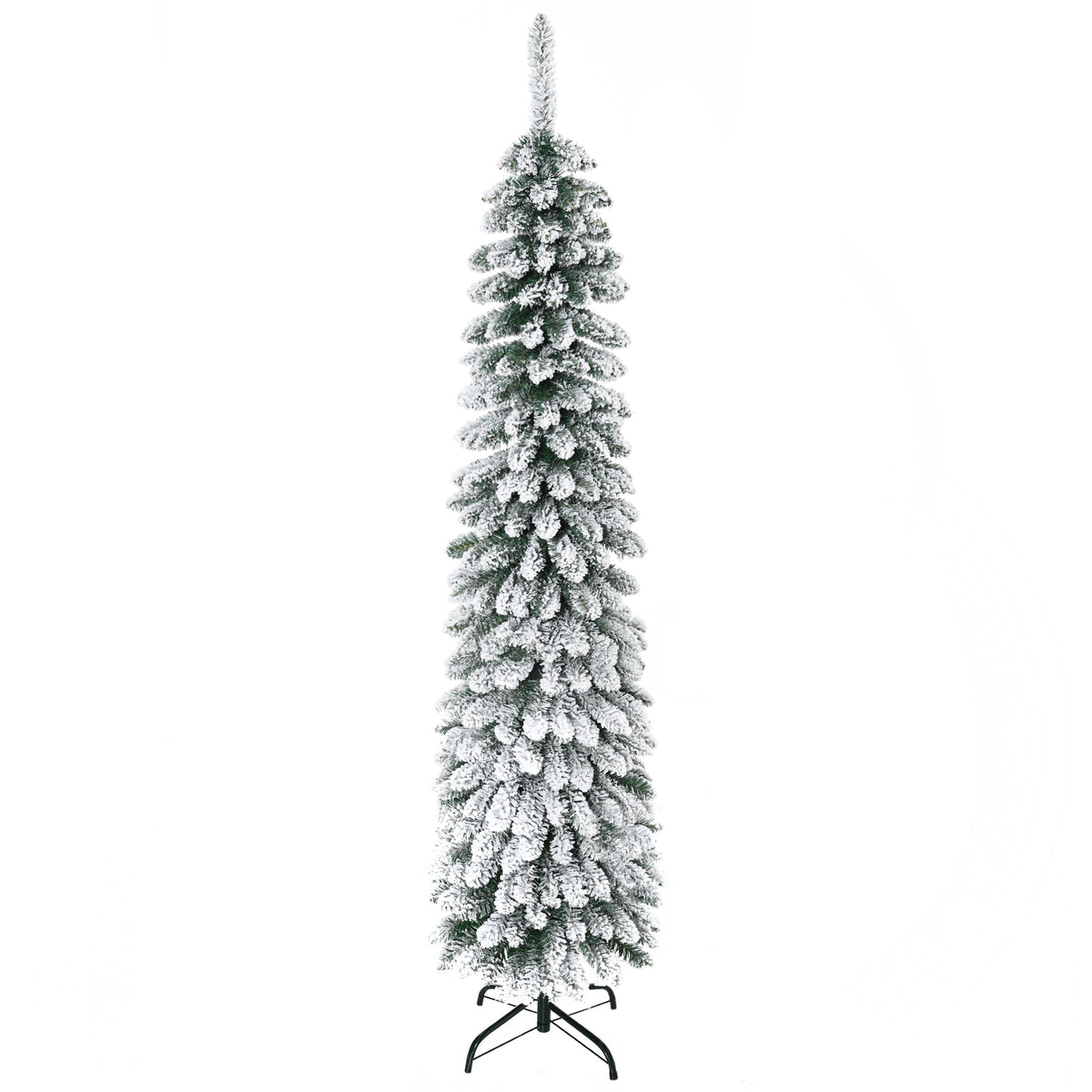 HOMCOM 6' Tall Unlit Snow Flocked Artificial Christmas Tree