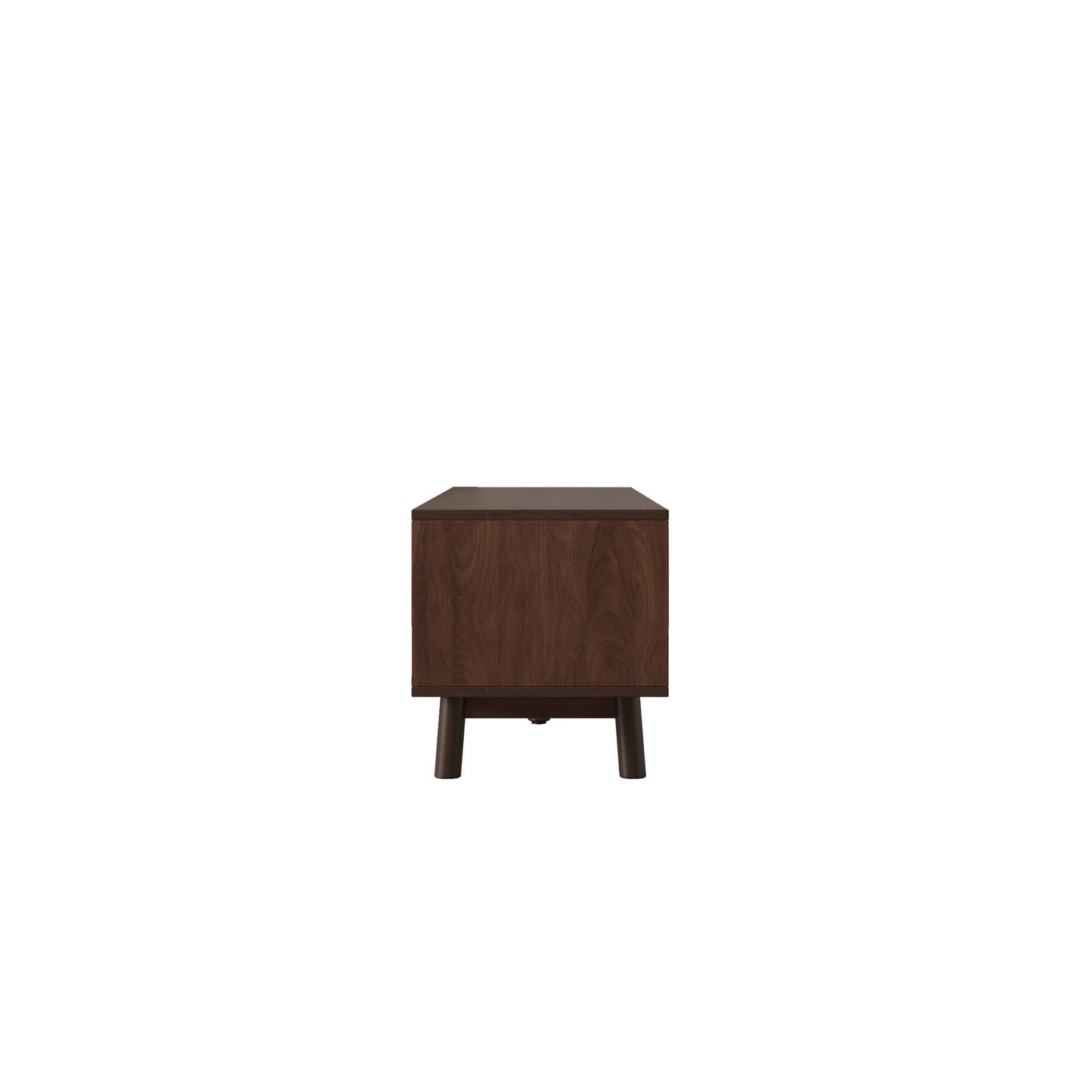 TV Stand For 80" TVs With Sliding Doors And Drawers, Accent Storage Unit - Dark Brown