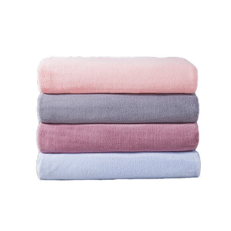 Coral Fleece Soft Bath Towel - Absorbent and Cozy Adult Household Essential
