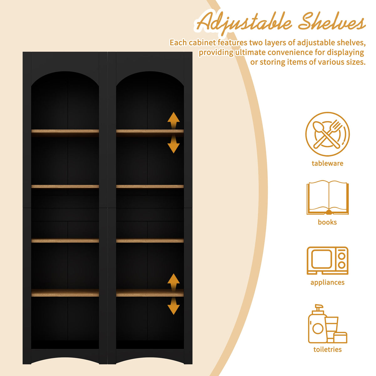 On-Trend Free Standing 5 Tier Bookshelves, Bookcases Set of 2