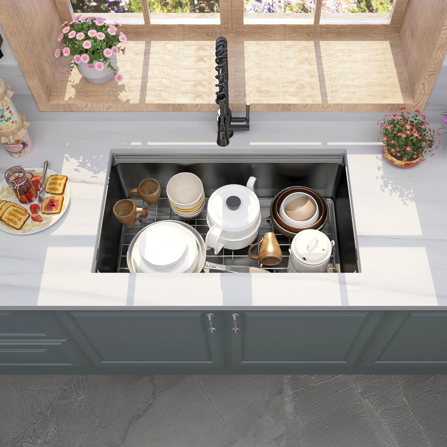 33 Gunmetal Undermount Kitchen Sink