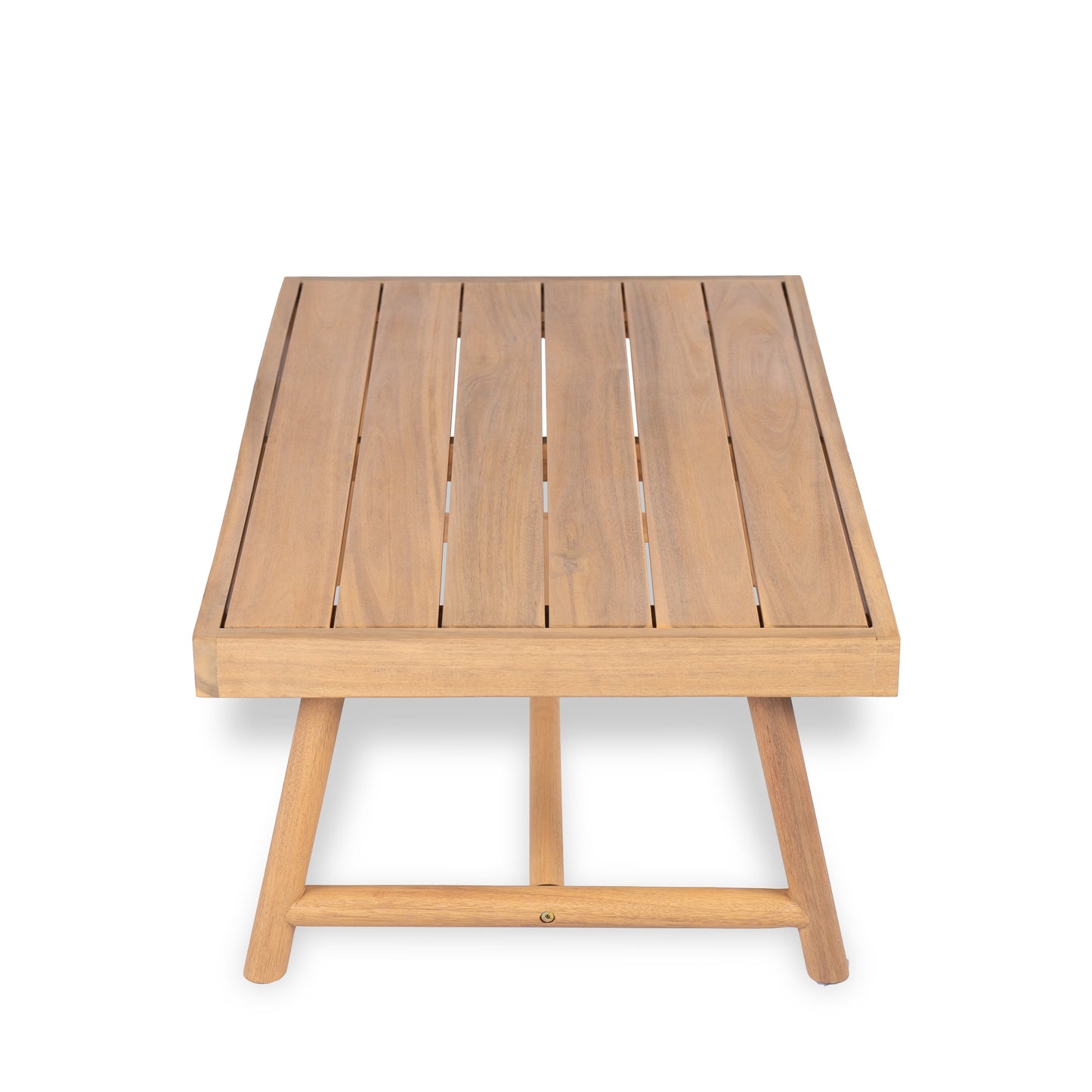 Patio Acacia Wood Chat Set, Club Chair + Coffee Table with Water-resistant Cushion