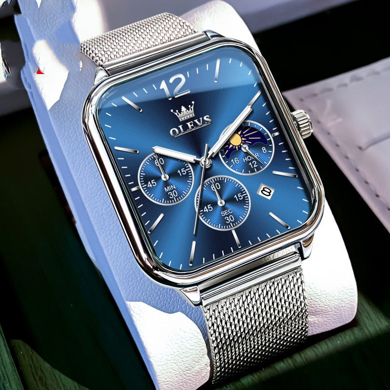 Oulishi Brand Watch With A Rectangular Dial