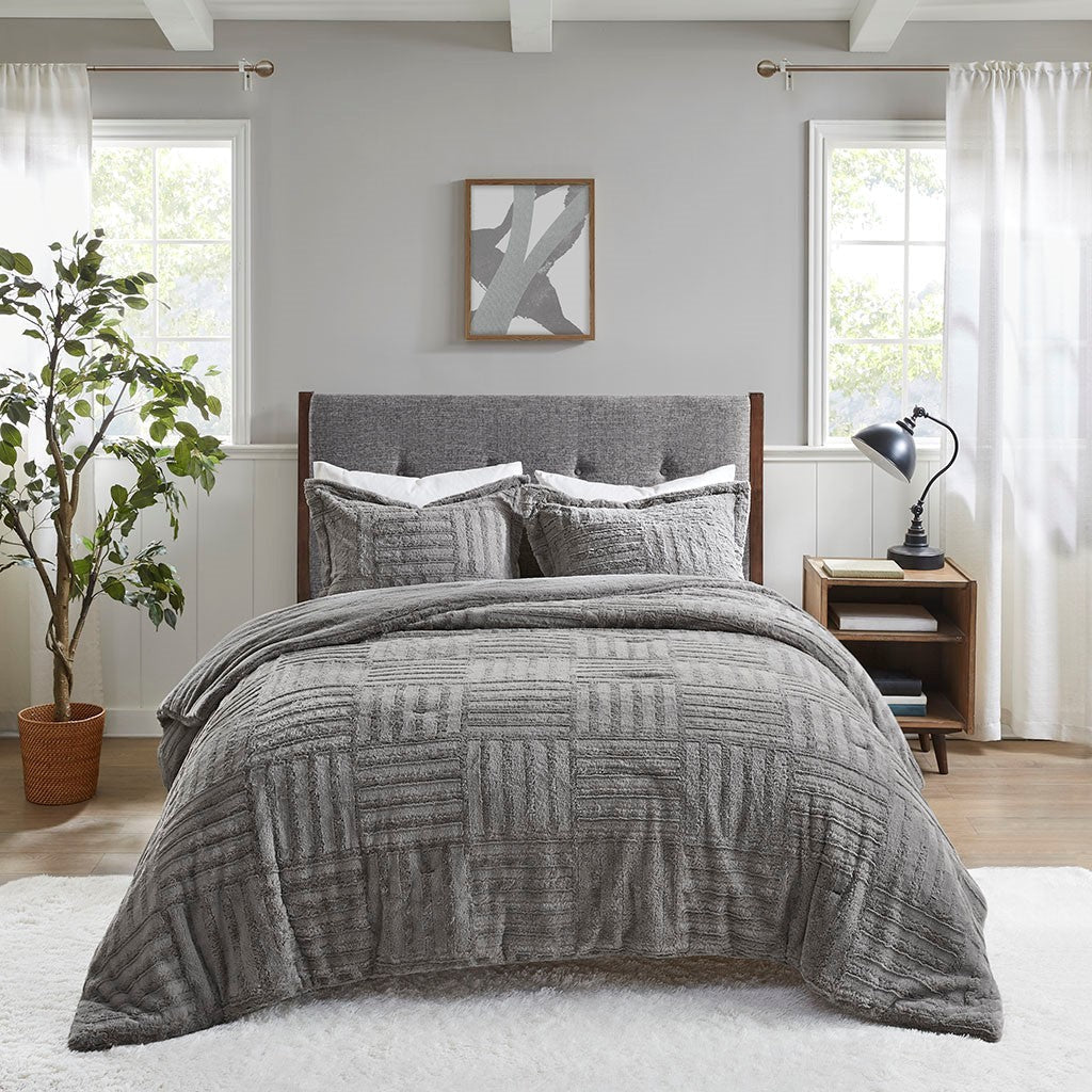 King/Cal King Faux Fur Down Alternative Comforter Mini Set