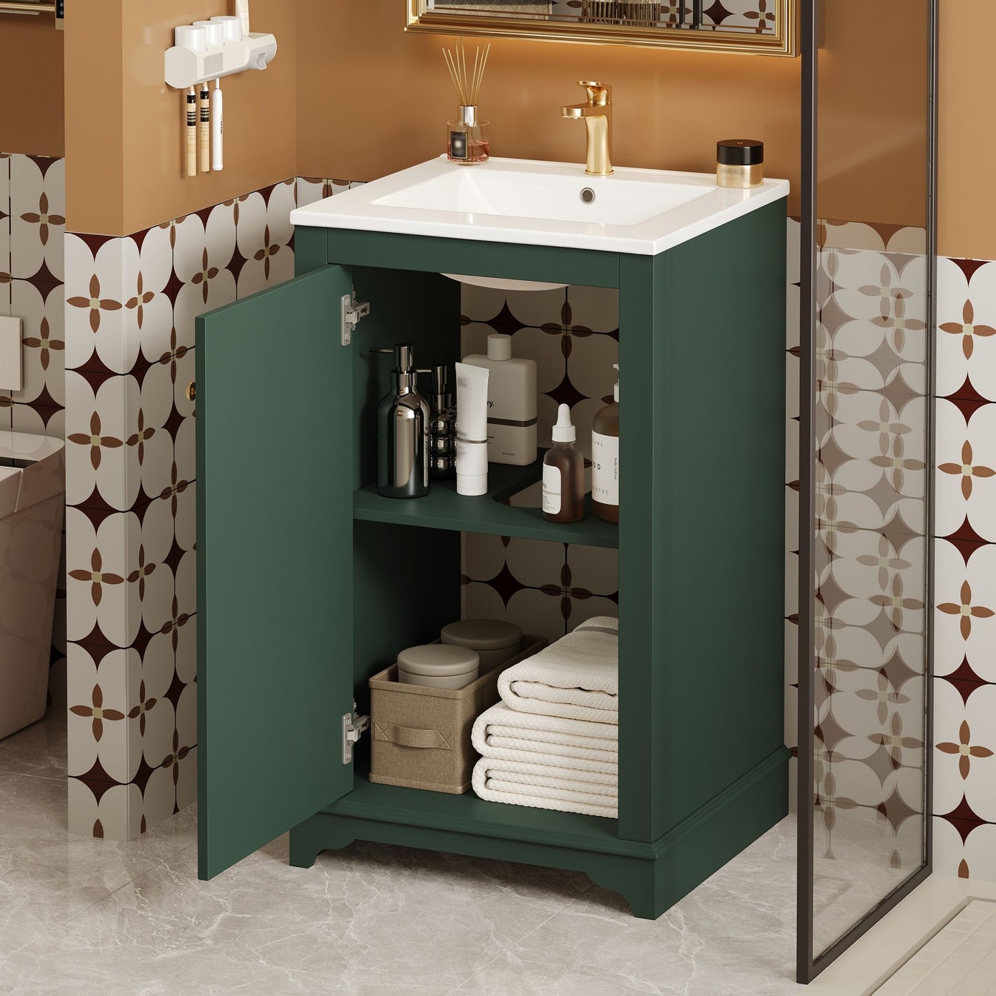 Bathroom Vanity With Sink, Freestanding Single Cabinet Set