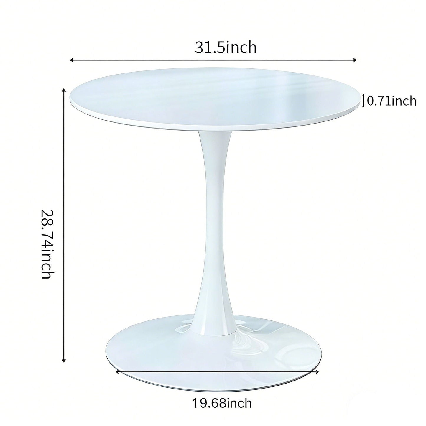 Mid-Century Tulip Table With Round Top and Pedestal Base
