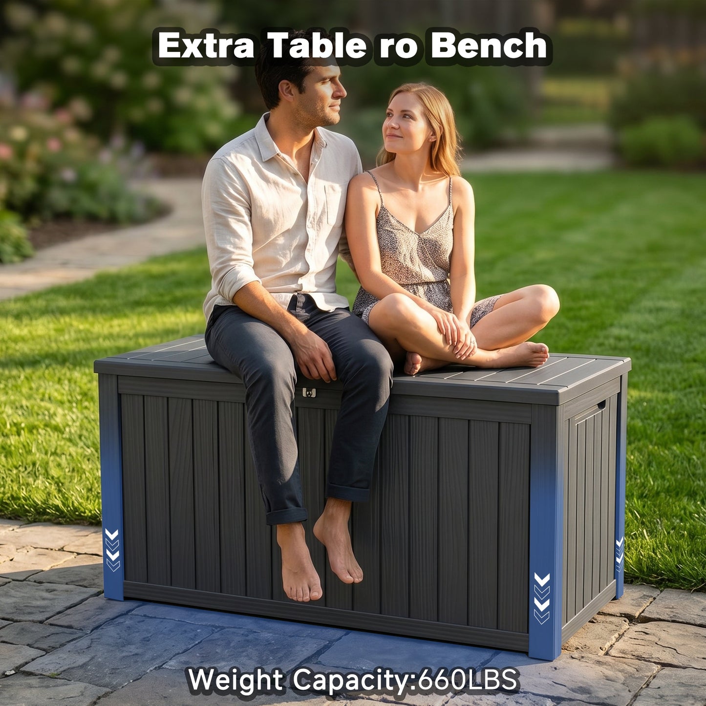 180 Gallon Large Outdoor Storage XXL Deck Box for Patio Furniture