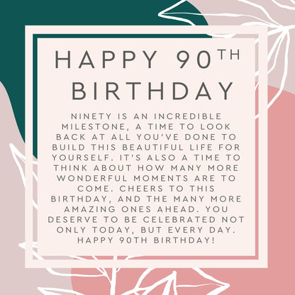 90th Birthday Compass Necklace Spa Gift Box Set