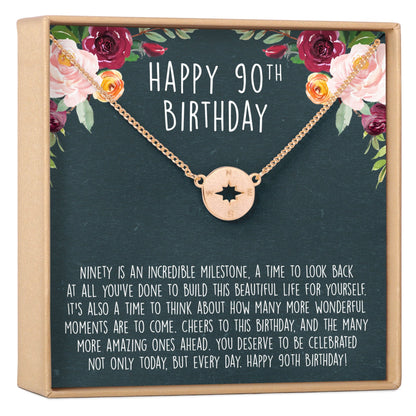 90th Birthday Necklace, Multiple Styles