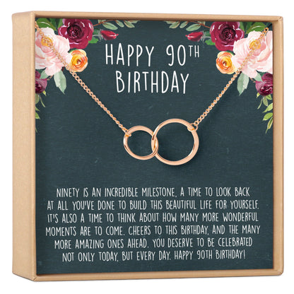 90th Birthday Necklace, Multiple Styles