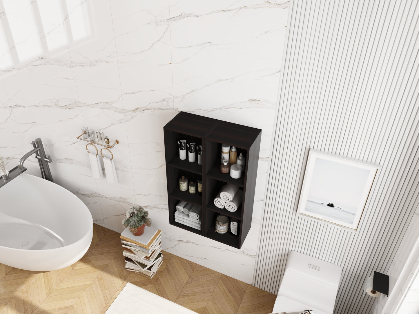 24 Inch Wall Mounted Storage Shelves Combination