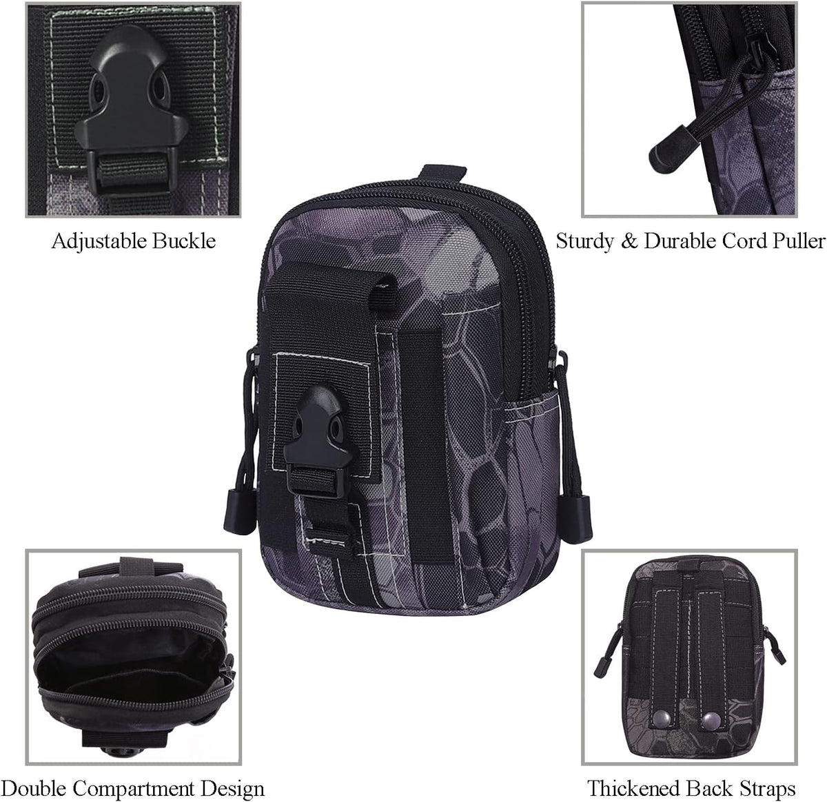 JupiterGear Tactical MOLLE Military Pouch Waist Bag for Hiking, Running and Outdoor Activities