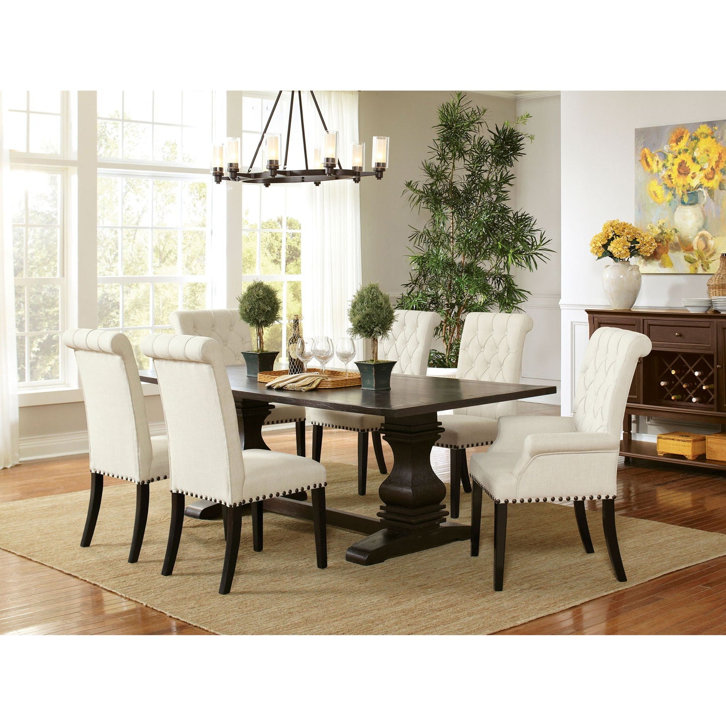 Button Tufted Side Chairs (Set of 2) - Beige