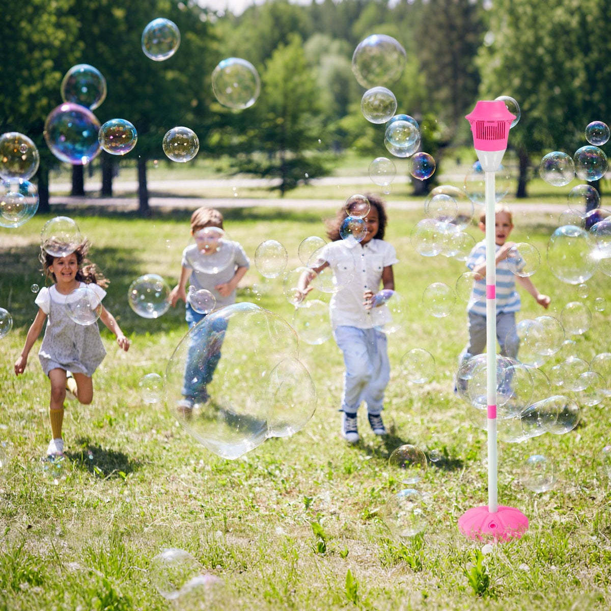 Standing Bubble Machine with Lights & Music - 3 Heights