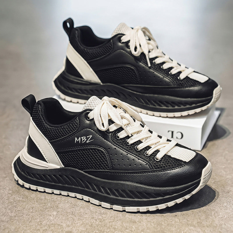 Men's Shoes 2026 Summer & Autumn New Arrival, Breathable Mesh Low-Top Soft Sole Sneakers, Four-Season Height-Increasing Thick Sole Dad Shoes For Men