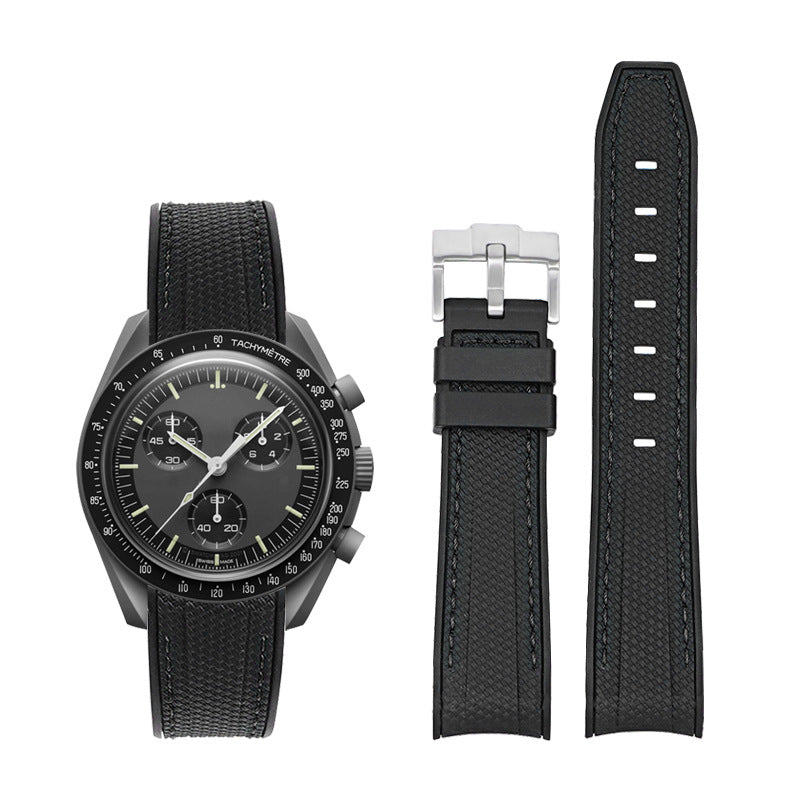 Curved-end Strap 20mm Silicone Watch Band For Men