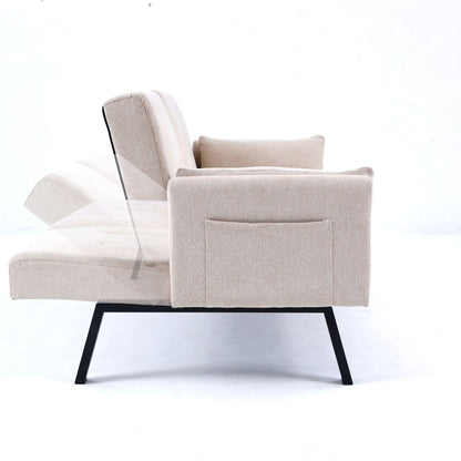Sofa Bed With Foldable Design And Cup Holder
