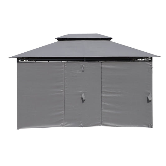 13x10 Ft Outdoor Patio Gazebo Canopy Tent with Ventilated Double Roof and Side Wall