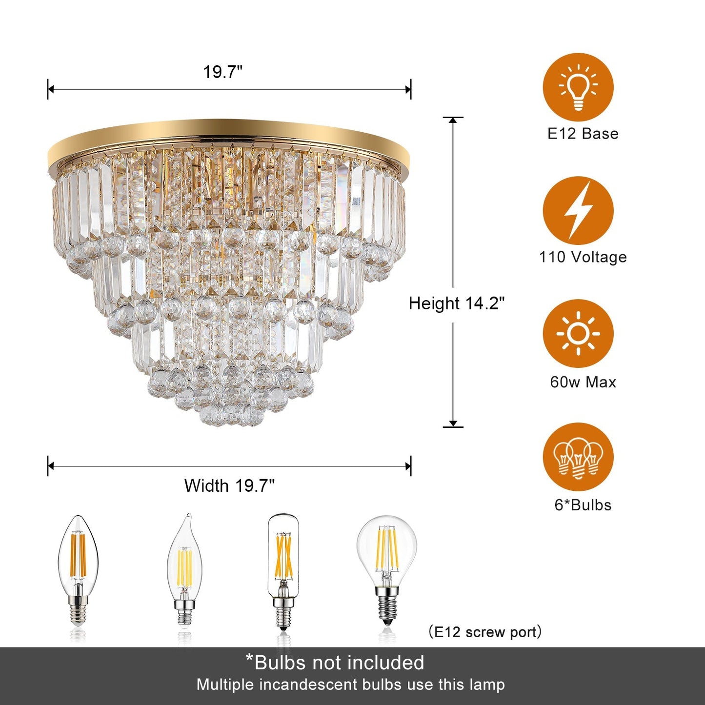 Gold Luxury Modern Style Crystal Ceiling Chandelier