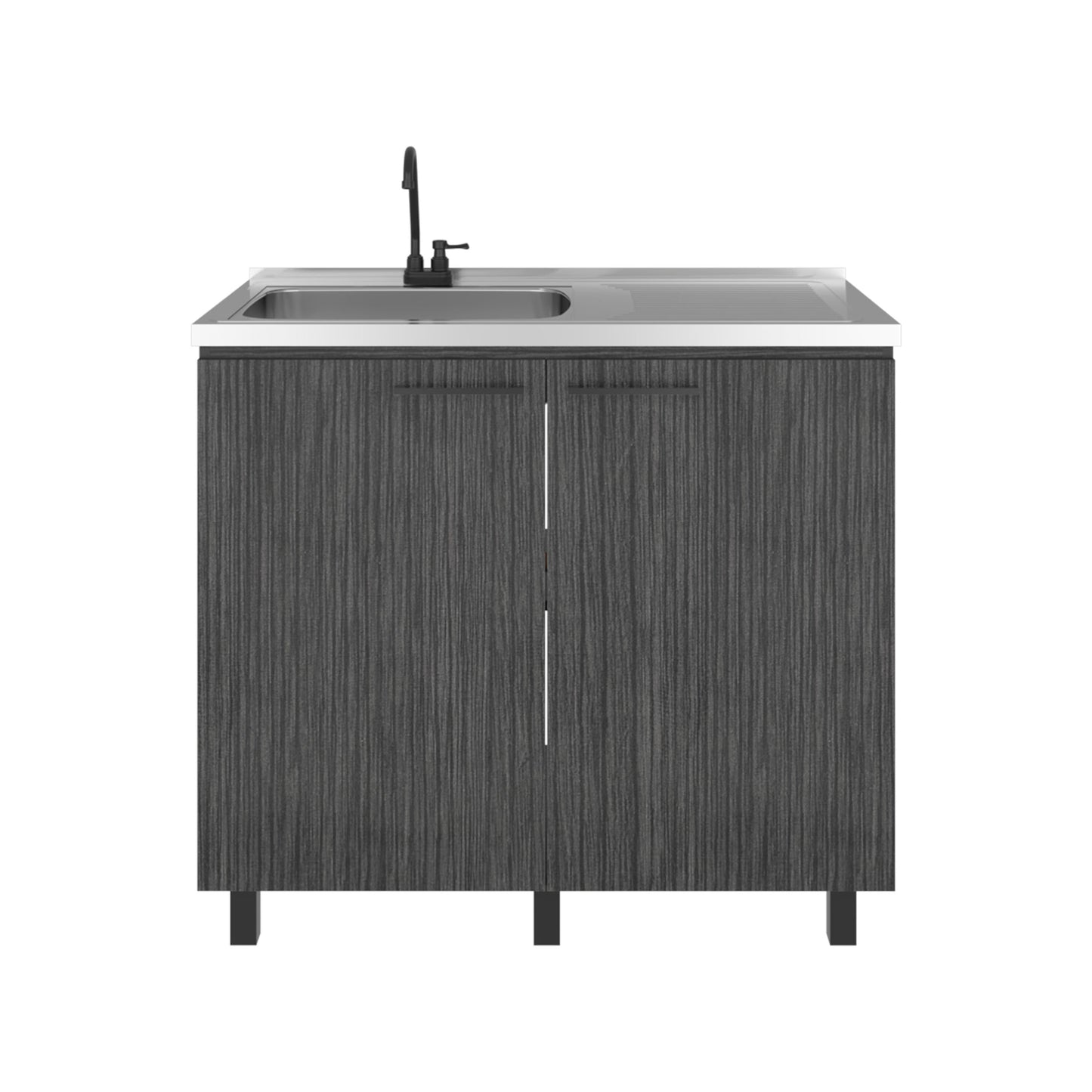 Gold Utility Sink Cabinet with 2 Doors and 3 Shelves