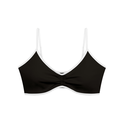 Loki & Ivy Color Block Ruched V-Neck Sports Bra