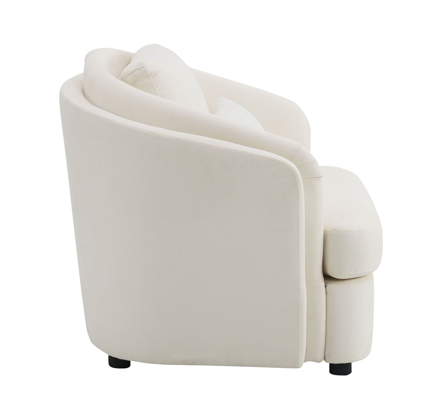 Mariko Linen Chair With 1 Toss Pillow - Beige