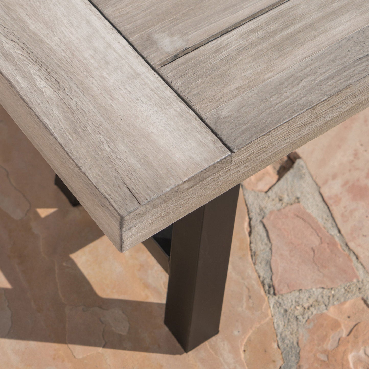 Tranquilizer Outdoor Acacia Wood Bench With Slat Panel Design