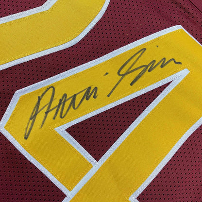 Framed Autographed/Signed Antonio Gibson 35x39 Washington Red 2022 Football Jersey JSA COA