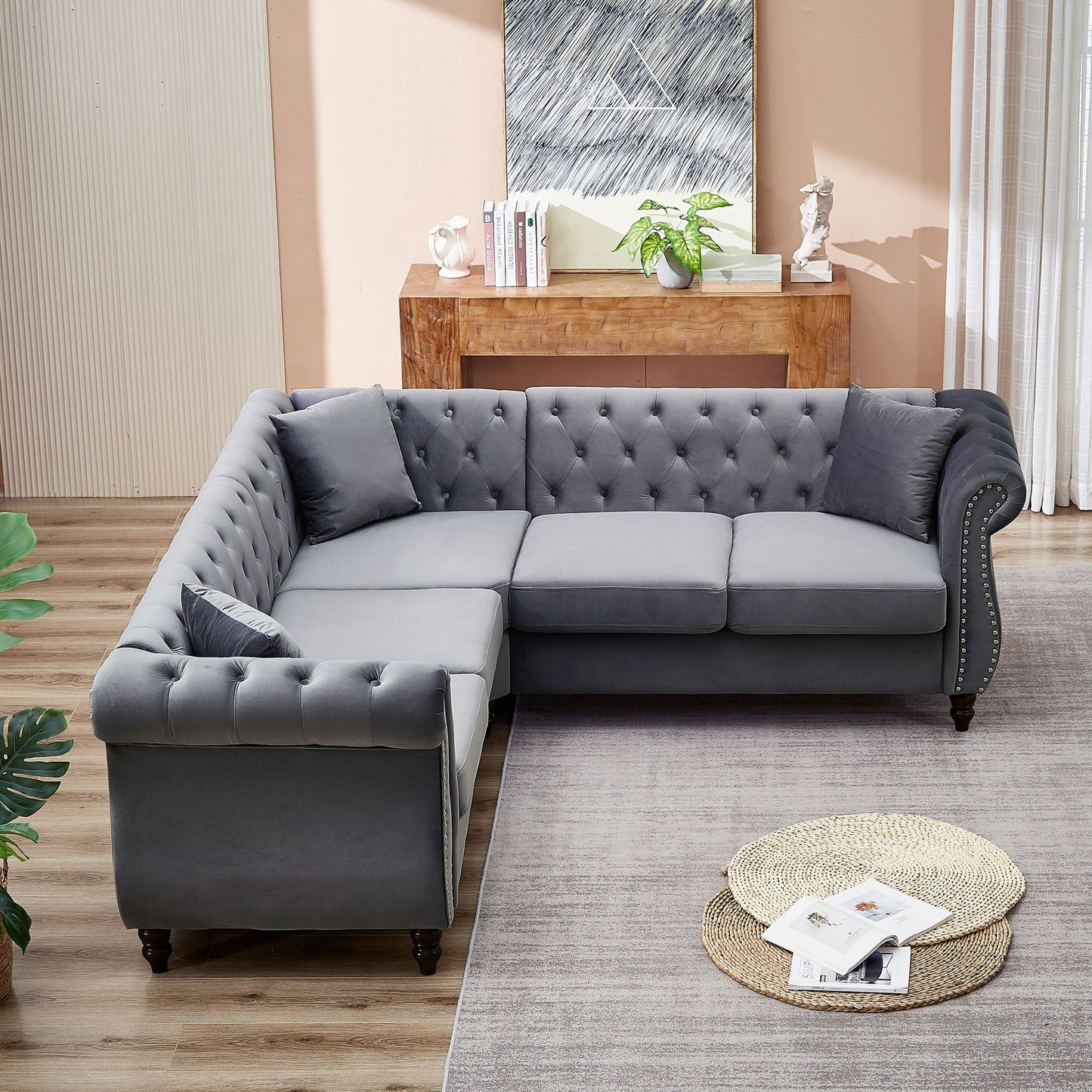 Streamline Modern L-Shaped Corner Sofa