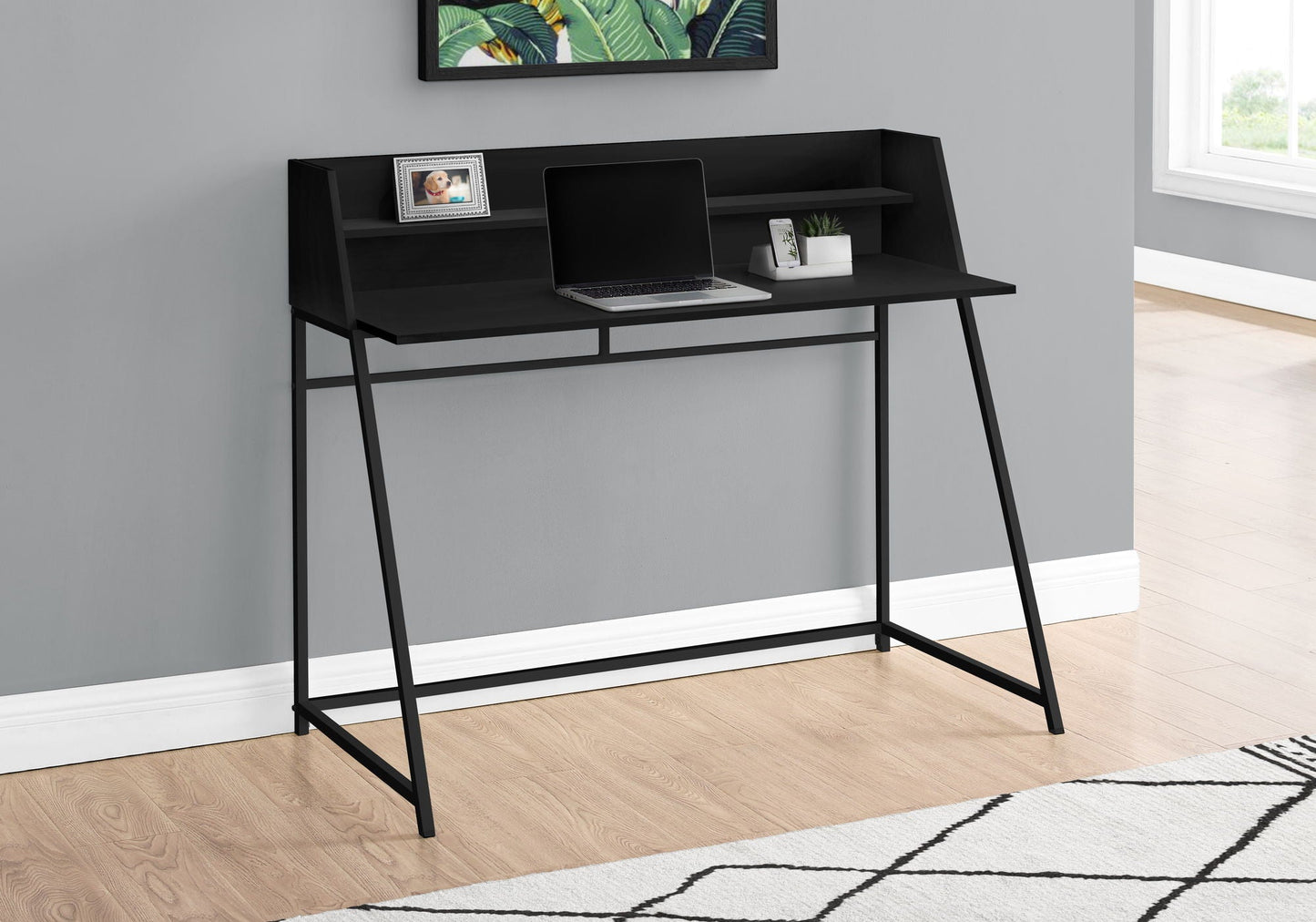 Computer Desk for Home Office Laptop with Storage Shelves, Contemporary & Modern