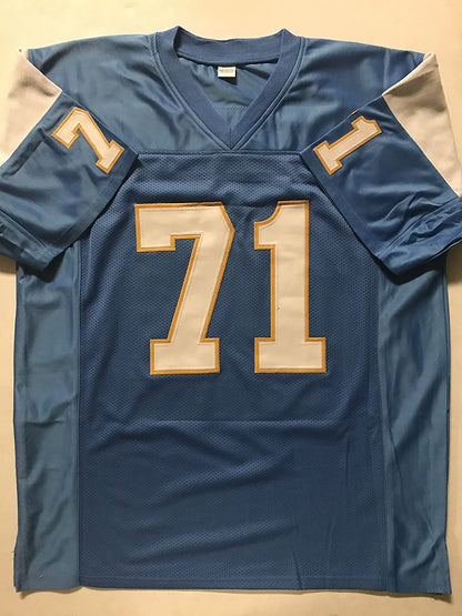Autographed/Signed Fred Dean HOF 08  San Diego Powder Blue Football Jersey JSA COA