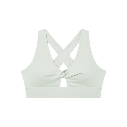 Loki & Ivy Women's Twist Front V-Neck Sports Bra
