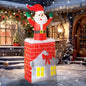 7FT Christmas Inflatable Santa in Chimney with LED Lights