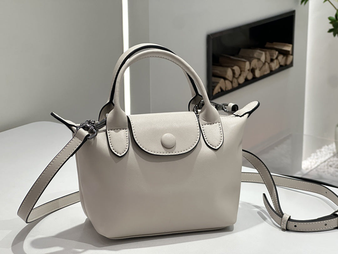 2026 New Genuine Leather Dumpling Bag For Women, Niche Design, Soft Leather Shoulder And Crossbody Mini Handbag