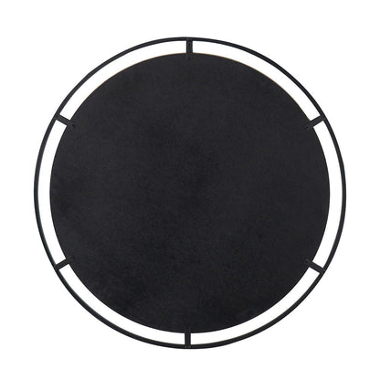 Theodor - Mirror With Industrial Design Round Mirror With Metal Frame For Wall Decor & Entryway Console Lean Against Wall - Black
