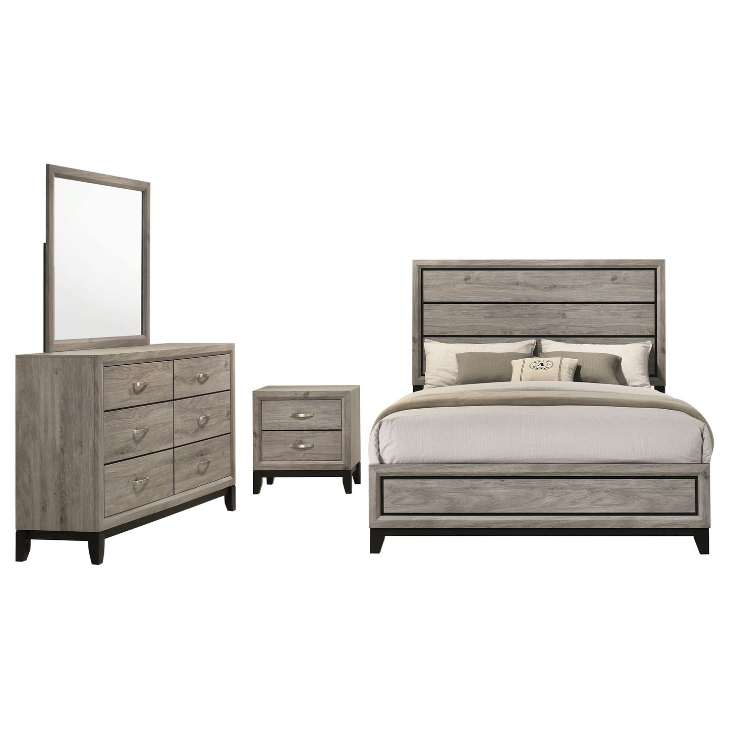 Valen Four-piece Eastern King Bedroom Set Light Taupe