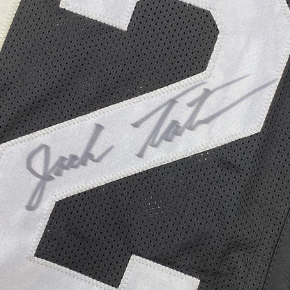 Framed Autographed/Signed Jack Tatum 35x39 Oakland Black Football Jersey JSA COA #1